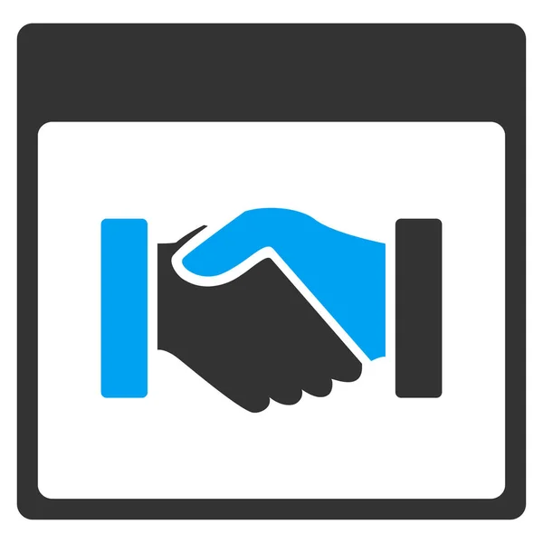 Handshake Calendar Page Vector Toolbar Icon — Stock Vector
