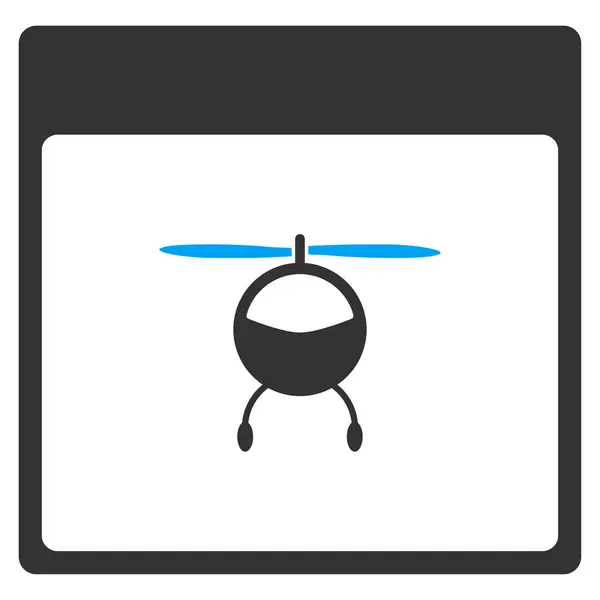 Helicóptero Calendário Página Vector Toolbar Ícone — Vetor de Stock