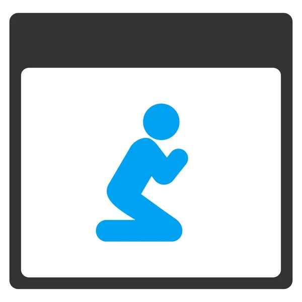Icône de barre d'outils vectorielle de page de calendrier de personne de prière — Image vectorielle