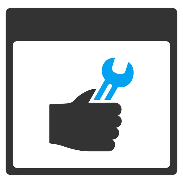 Spanner Servicio Calendario de mano Página Vector Barra de herramientas Icono — Vector de stock