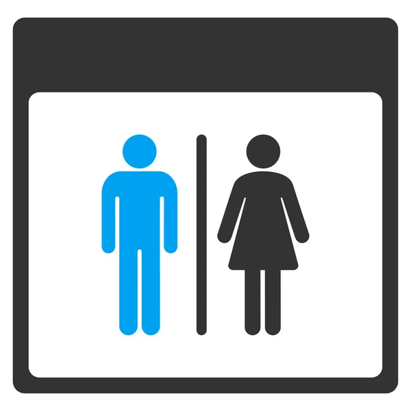 Toilet personen kalender pagina Vector werkbalkpictogram — Stockvector