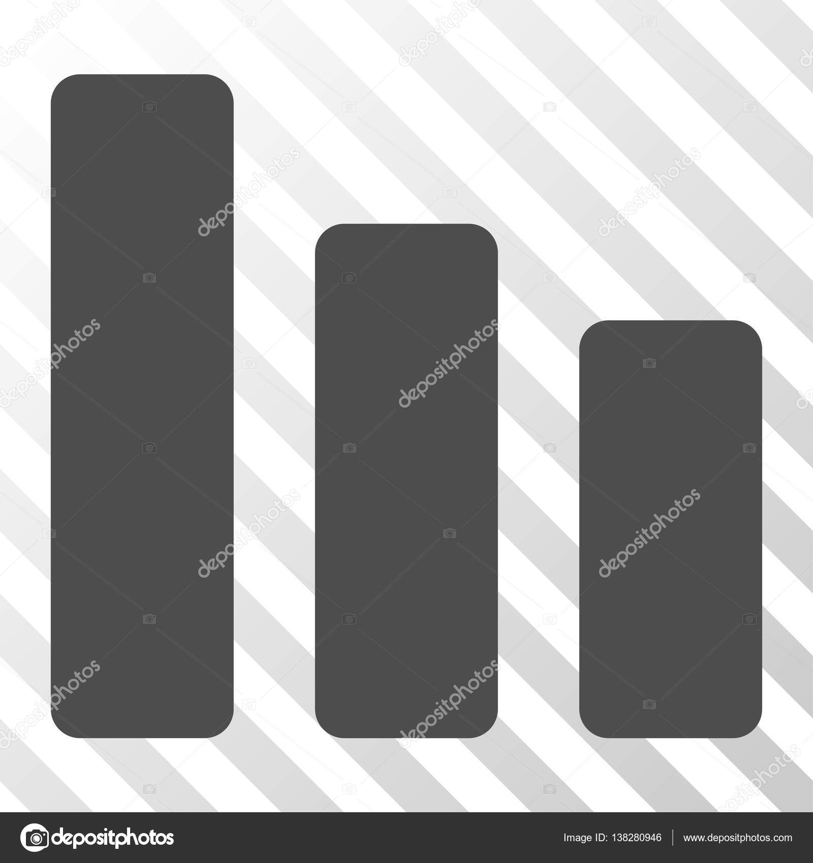Diagramme à barres Diminuer l'icône vectorielle