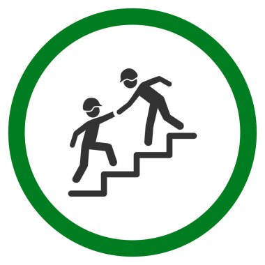 Oluşturucu iş yardım düz yuvarlak vektör simgesi