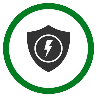 Elektrik koruma düz yuvarlak vektör simgesi