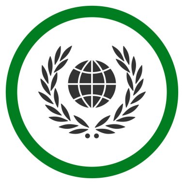 Küresel amblemi düz yuvarlak vektör simgesi