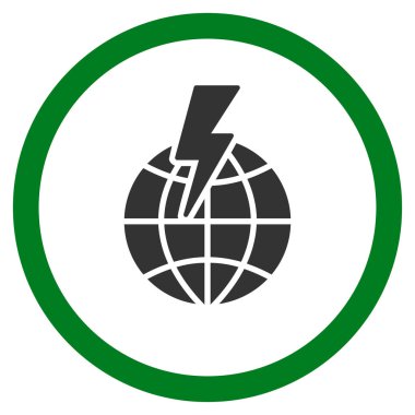 Küresel şok düz yuvarlak vektör simgesi