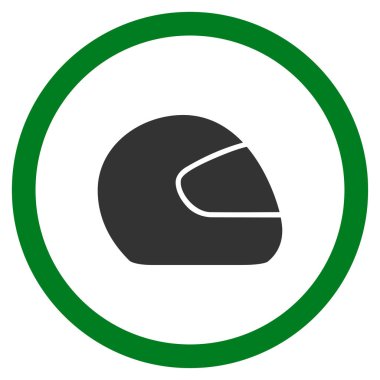 Motosiklet kask düz yuvarlak vektör simgesi
