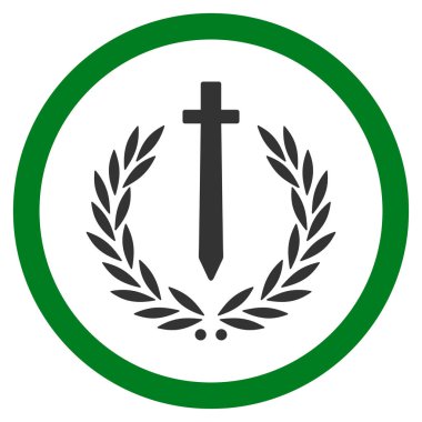 Vektör simge kılıç onur Embleme düz yuvarlak