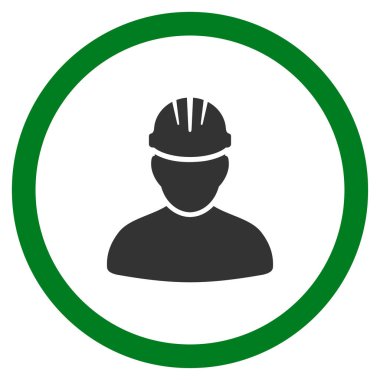 Çalışan kişi düz yuvarlak vektör simgesi