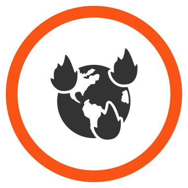 Dünya afetler düz yuvarlak vektör simgesi