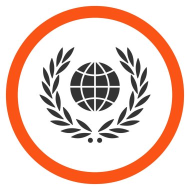 Küresel amblemi düz yuvarlak vektör simgesi