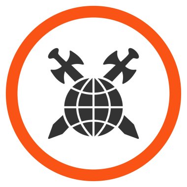 Küresel koruma düz yuvarlak vektör simgesi