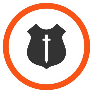 Koruma Kalkanı düz yuvarlak vektör simgesi