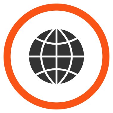 Gezegen dünya düz yuvarlak vektör simgesi