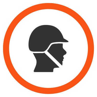 Asker kask düz yuvarlak vektör simgesi