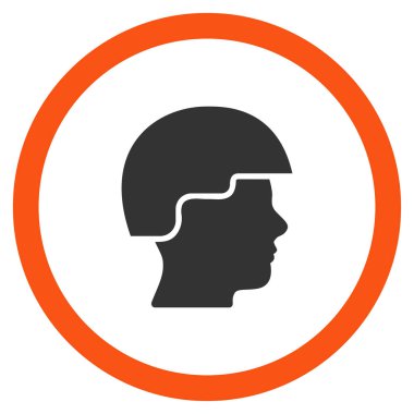 Asker kask düz yuvarlak vektör simgesi