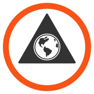 Terra üçgen düz yuvarlak vektör simgesi