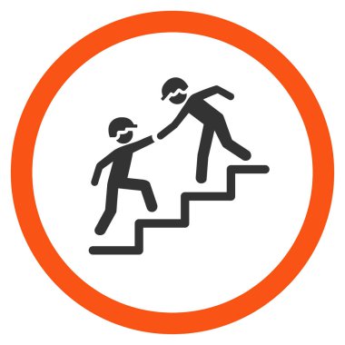 İşçiler düz yuvarlak vektör simge yardım