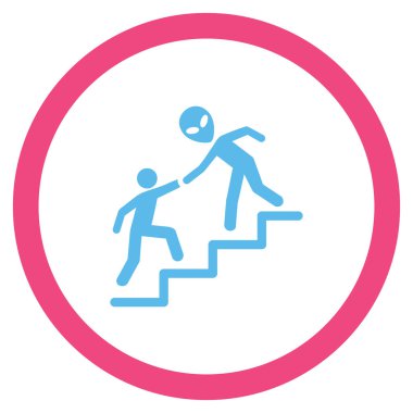 Yabancı eğitim yardım düz yuvarlak vektör simgesi