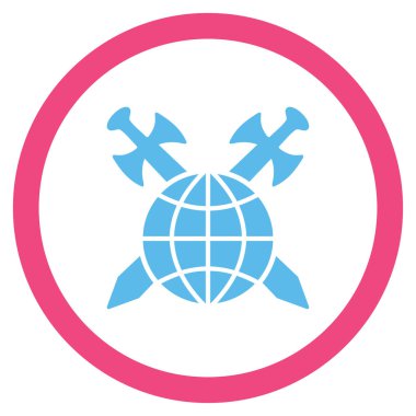 Küresel koruma düz yuvarlak vektör simgesi