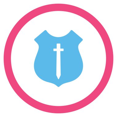 Koruma Kalkanı düz yuvarlak vektör simgesi