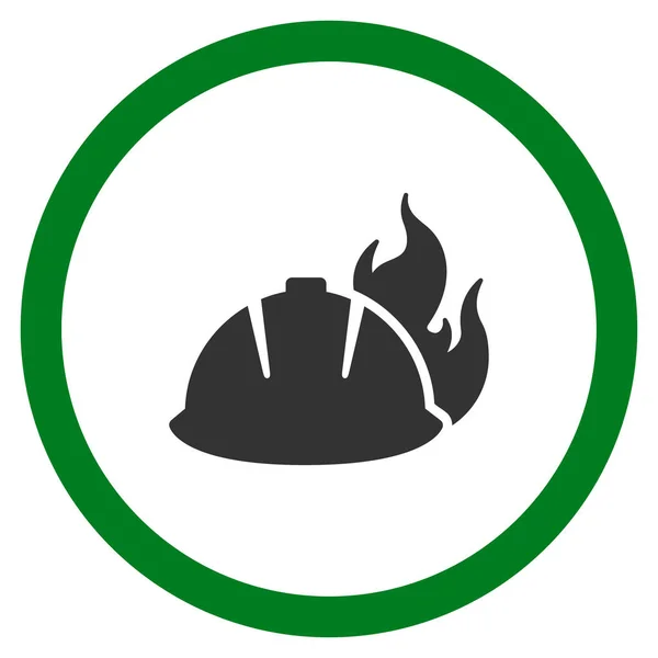 Символ плоского круглого вектора пожарного шлема — стоковый вектор