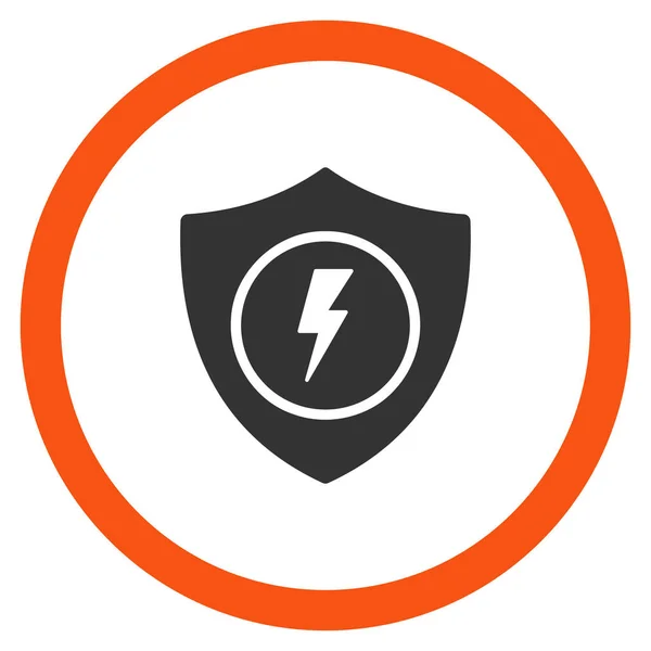 Elektrische Guard plat afgeronde Vector Icon — Stockvector