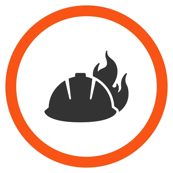 Casco de fuego plano redondeado Vector icono — Vector de stock