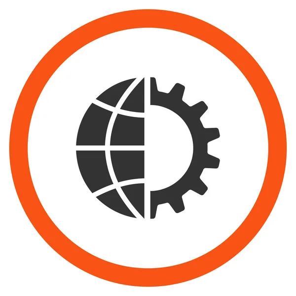 Icono vectorial redondeado plano de la industria global — Vector de stock