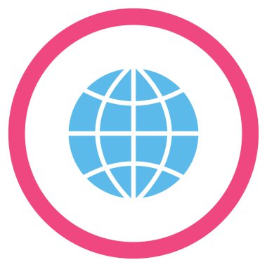 Gezegen dünya düz yuvarlak vektör simgesi