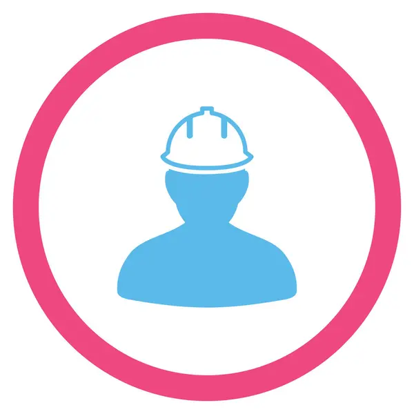 Személy Hardhat sima lekerekített Vector Icon — Stock Vector