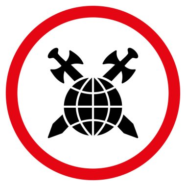 Küresel koruma düz yuvarlak vektör simgesi