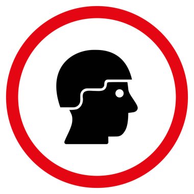 Asker kask düz yuvarlak vektör simgesi