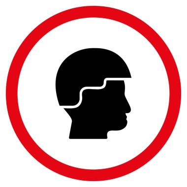 Asker kask düz yuvarlak vektör simgesi