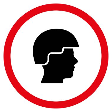 Asker kask düz yuvarlak vektör simgesi