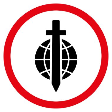 Kılıç düz yuvarlak vektör simge