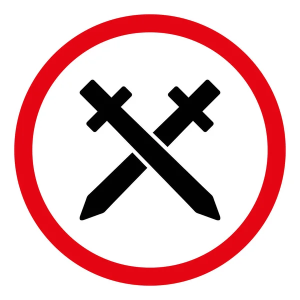 Kreuzungen Schwerter flache gerundete Vektor-Symbol — Stockvektor