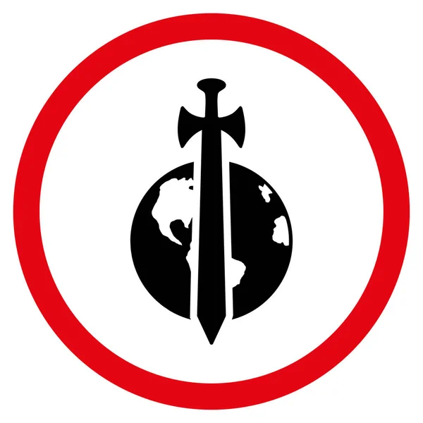Плоская круглая векторная икона защиты Земли — стоковый вектор