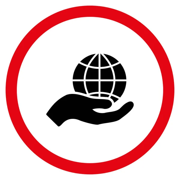 Globale Pflege flache abgerundete Vektor-Symbol — Stockvektor