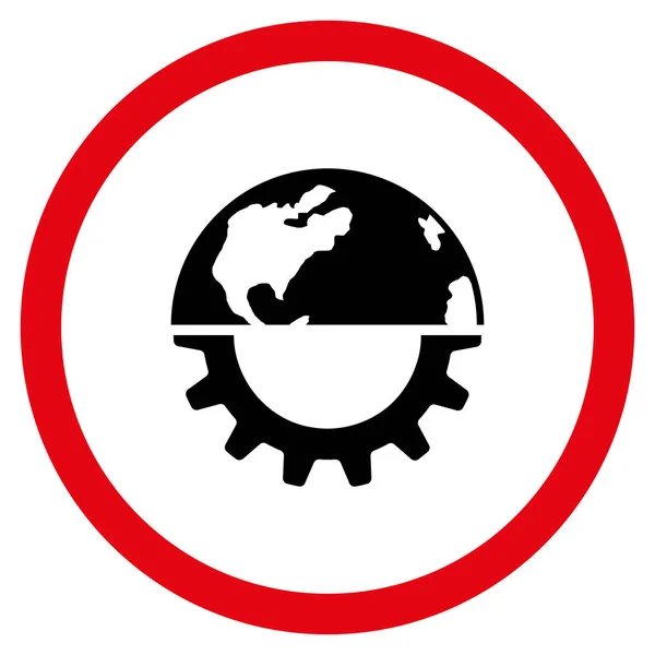 Mezinárodní průmyslové ploché zaoblené vektorové ikony — Stockový vektor