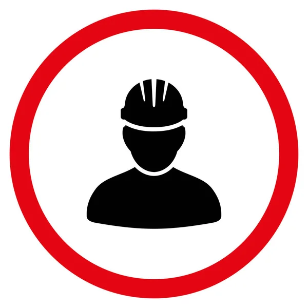 Persona trabajadora plana redondeada Vector icono — Archivo Imágenes Vectoriales