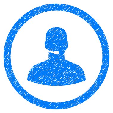 Çağrı Merkezi simgesini lastik damgası yuvarlak