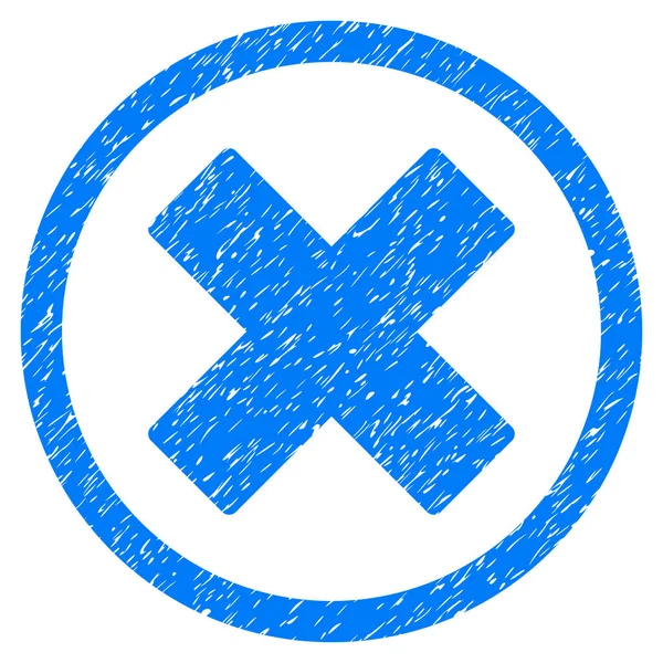 Ta bort X-Cross rundade ikonen gummistämpel — Stock vektor