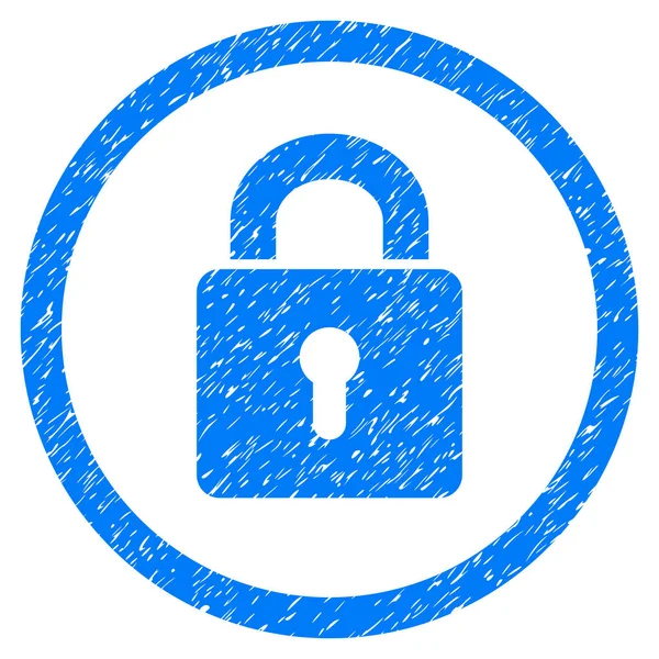 Lock Keyhole afgeronde pictogram Rubberstempel — Stockvector