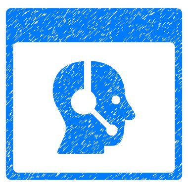 Çağrı Merkezi operatörü takvim sayfası grenli doku simgesi