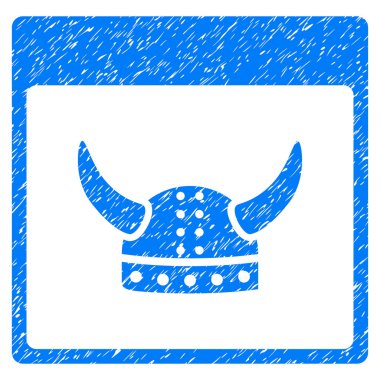 Boynuzlu eski kask takvim sayfası grenli doku simgesi