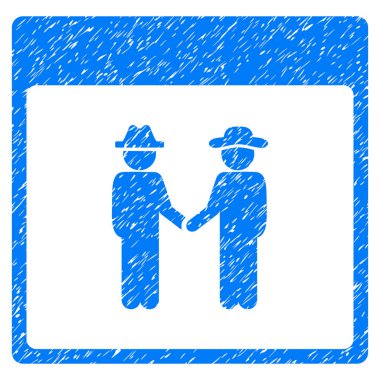 Erkekler el sıkışma takvim sayfası grenli doku simgesi