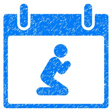 Kişi takvim gün grenli doku simgesini dua