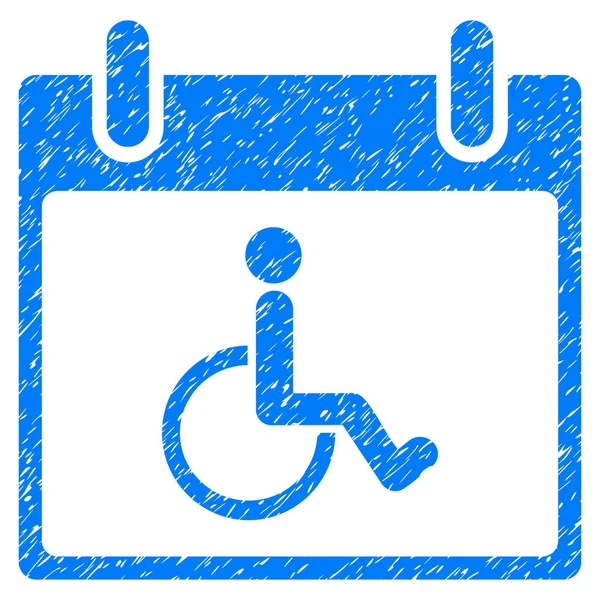 Disabled Person Calendar Day Grainy Texture Icon — Stock Vector