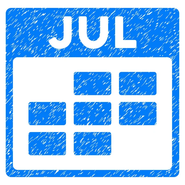 Juli kalenderikonen rutnät grynig konsistens — Stock vektor